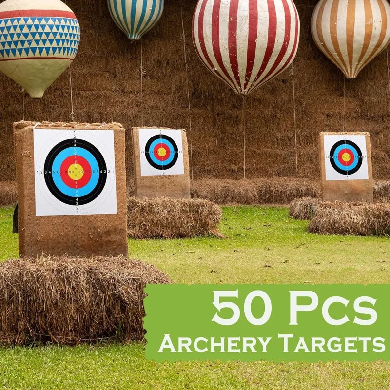 Archery Target Face - 40x40cm a-Kağıt Atış Poligonu Hedefleri Bullseye